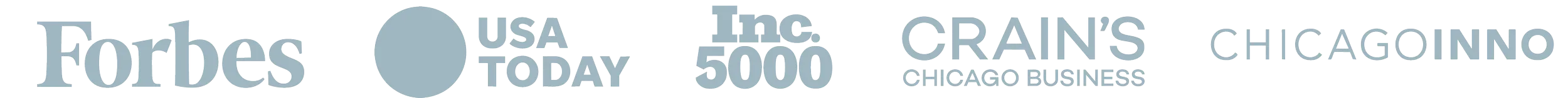 Forbes, USA Today, Inc. 5000, Crain's Chicago Business, Chicago Inno